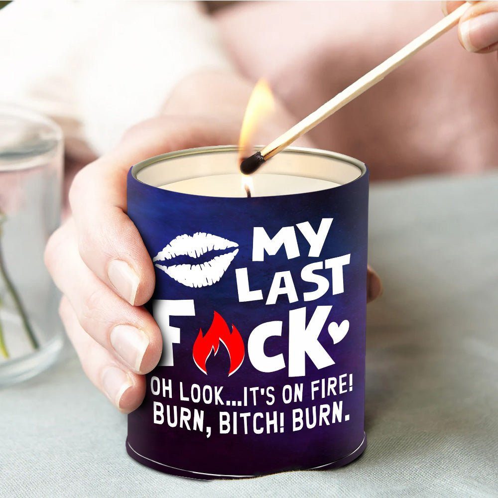 My Last F Funny Gift Candle Lavender Vanilla 10oz Tin Candle - Image 2