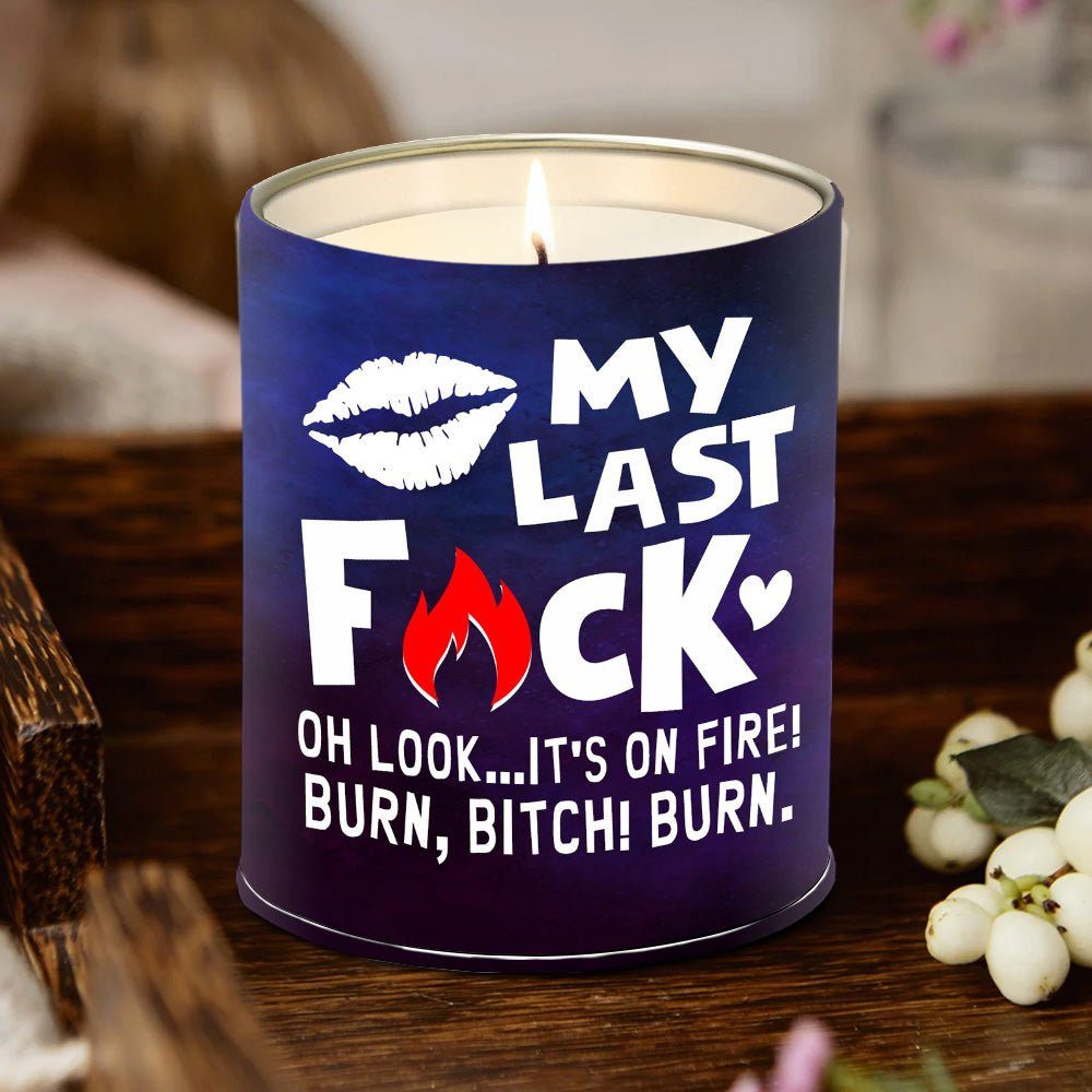 My Last F Funny Gift Candle Lavender Vanilla 10oz Tin Candle - Image 4