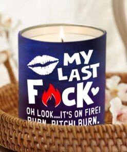 my last f funny gift candle lavender vanilla 10oz tin candle 8581