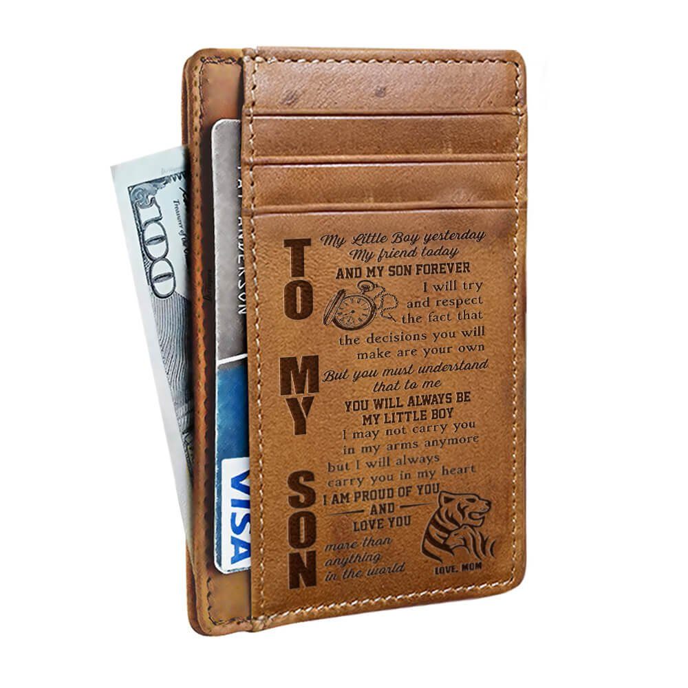 My Son, My Little Boy, Love Mom Card Wallet, The Perfect Mens Gift, Gift For Son, Christmas Gift, Card Wallet, Leather Wallet for Men, Son, Card Wallet LNT722CW - Image 2