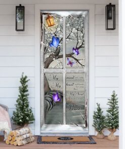 My Soul Knows You Are At Peace Butterfly Memory Sign Door Cover