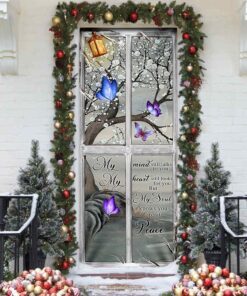 my soul knows you are at peace butterfly memory sign door cover 6343