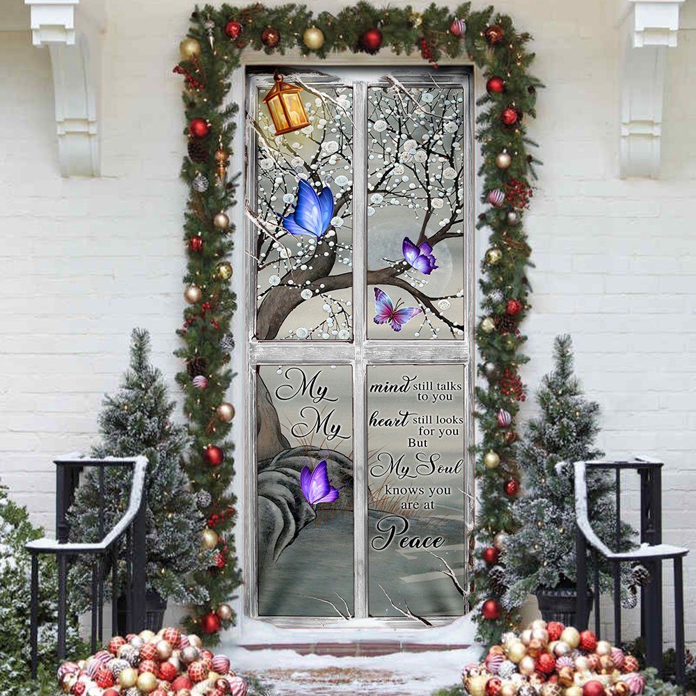 My Soul Knows You Are At Peace Butterfly Memory Sign Door Cover - Image 3
