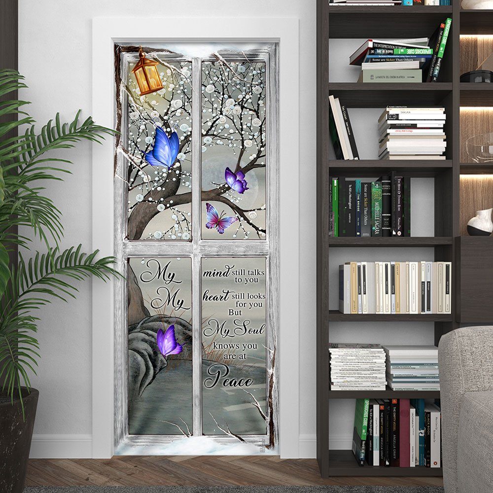 My Soul Knows You Are At Peace Butterfly Memory Sign Door Cover - Image 4