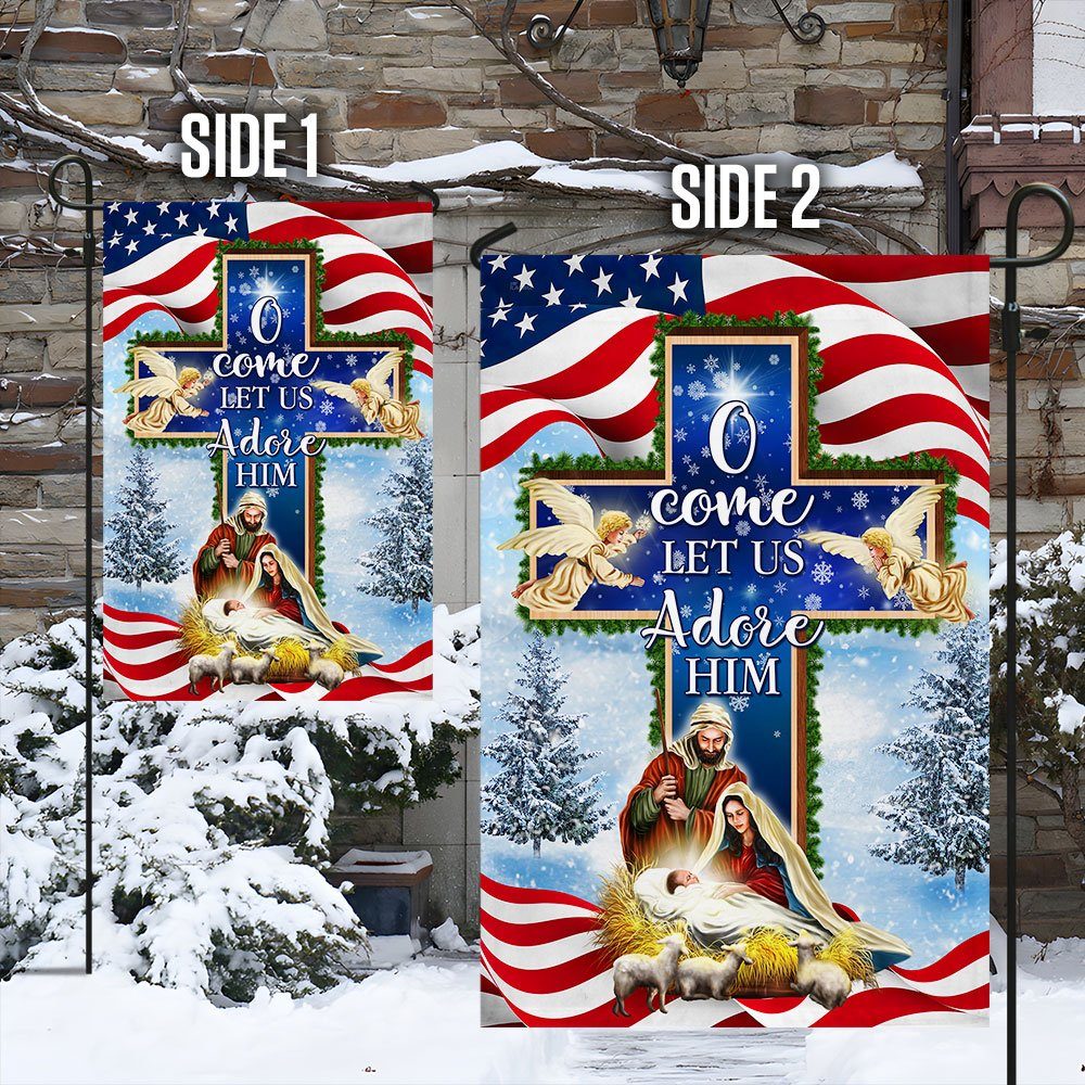 Nativity Christmas Flag O Come Let Us Adore Him Flag MLN730F - Image 5