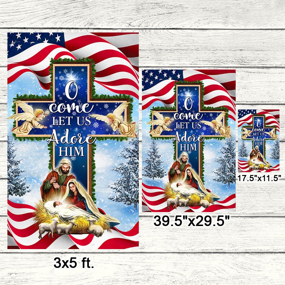 Nativity Christmas Flag O Come Let Us Adore Him Flag MLN730F - Image 7