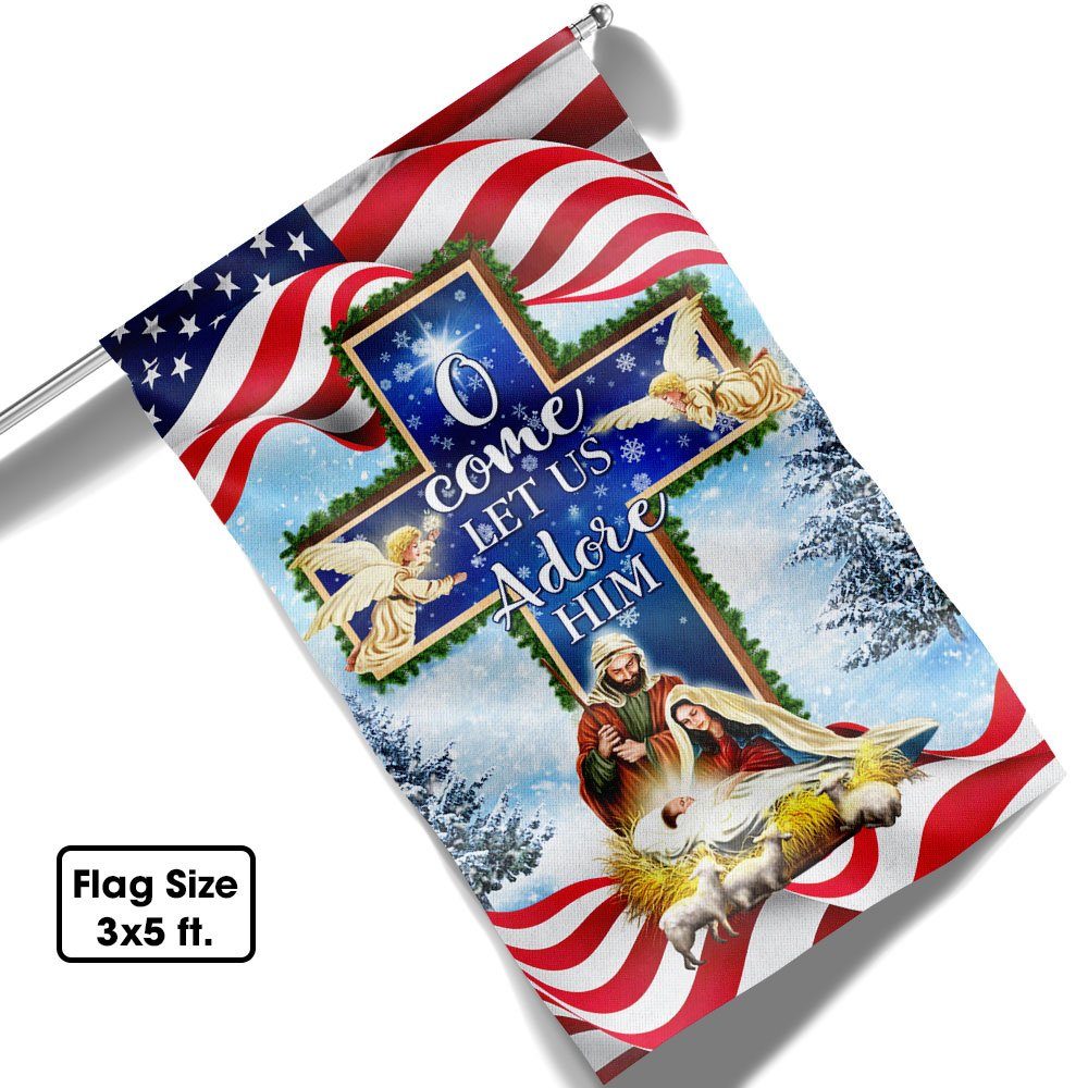 Nativity Christmas Flag O Come Let Us Adore Him Flag MLN730F - Image 6