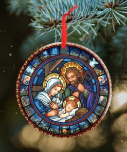 Nativity Of Jesus, Holy Family Jesus Christmas Ceramic Ornament TPT413O