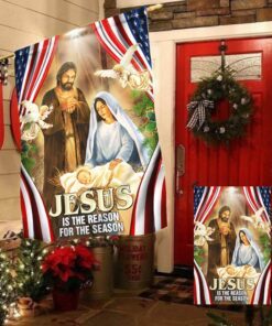 Nativity Of Jesus Flag, Jesus Is The Reason For The Season Christmas Flag TPT404F