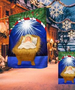 nativity of jesus flag baby jesus in a manger christmas flag tqn636f 1532