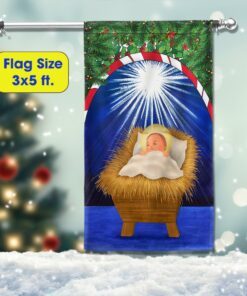 nativity of jesus flag baby jesus in a manger christmas flag tqn636f 3824