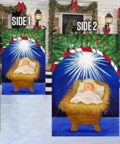 nativity of jesus flag baby jesus in a manger christmas flag tqn636f 4507