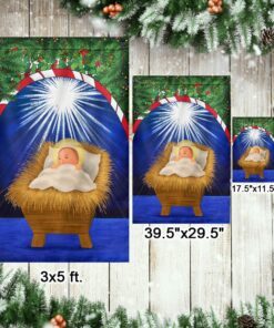 nativity of jesus flag baby jesus in a manger christmas flag tqn636f 4566