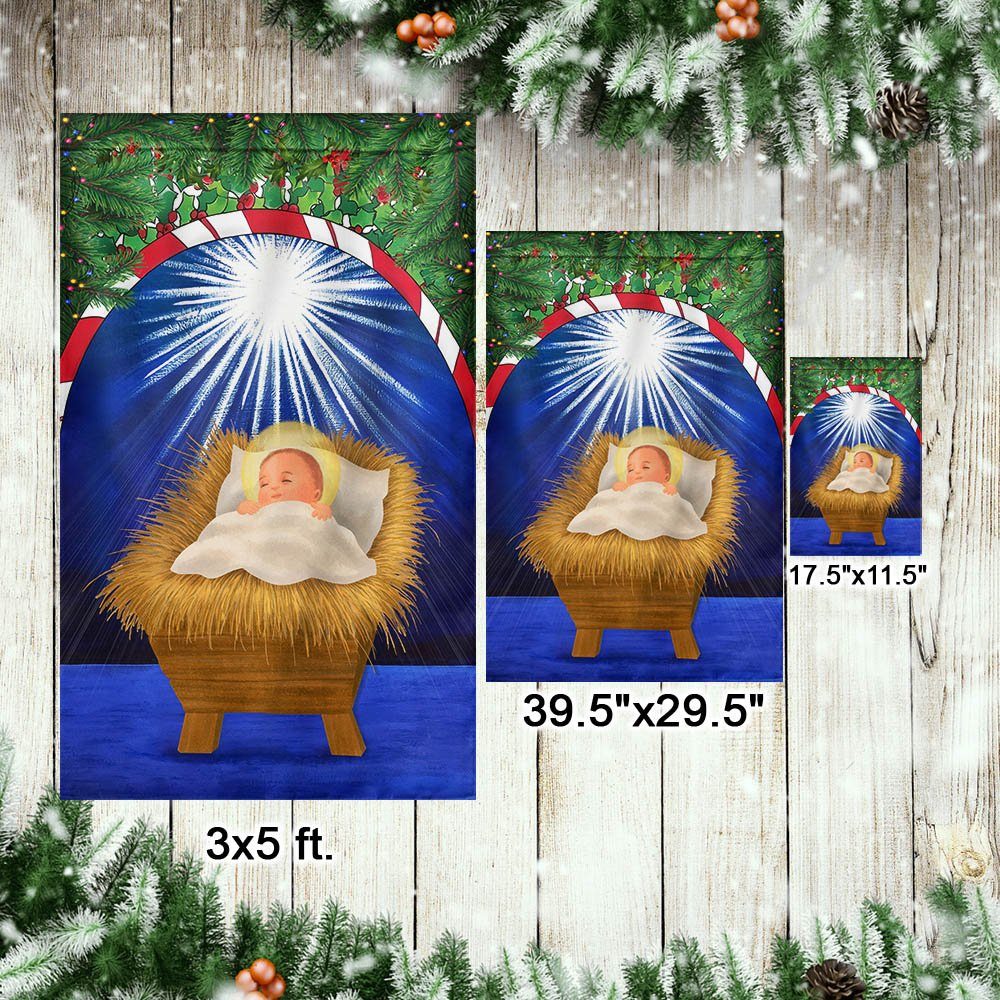 Nativity Of Jesus Flag Baby Jesus In A Manger Christmas Flag TQN636F - Image 7