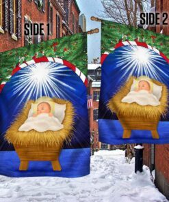 nativity of jesus flag baby jesus in a manger christmas flag tqn636f 5715