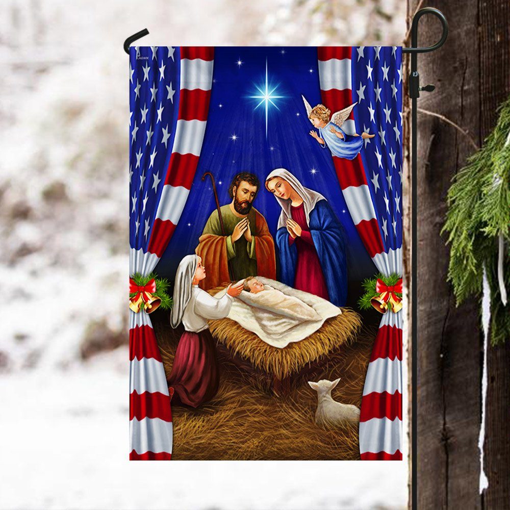 Nativity Of Jesus Flag Jesus Is Born Oh Holy Night TQN757F - Image 3