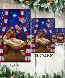 nativity of jesus flag jesus is born oh holy night tqn757f 3069