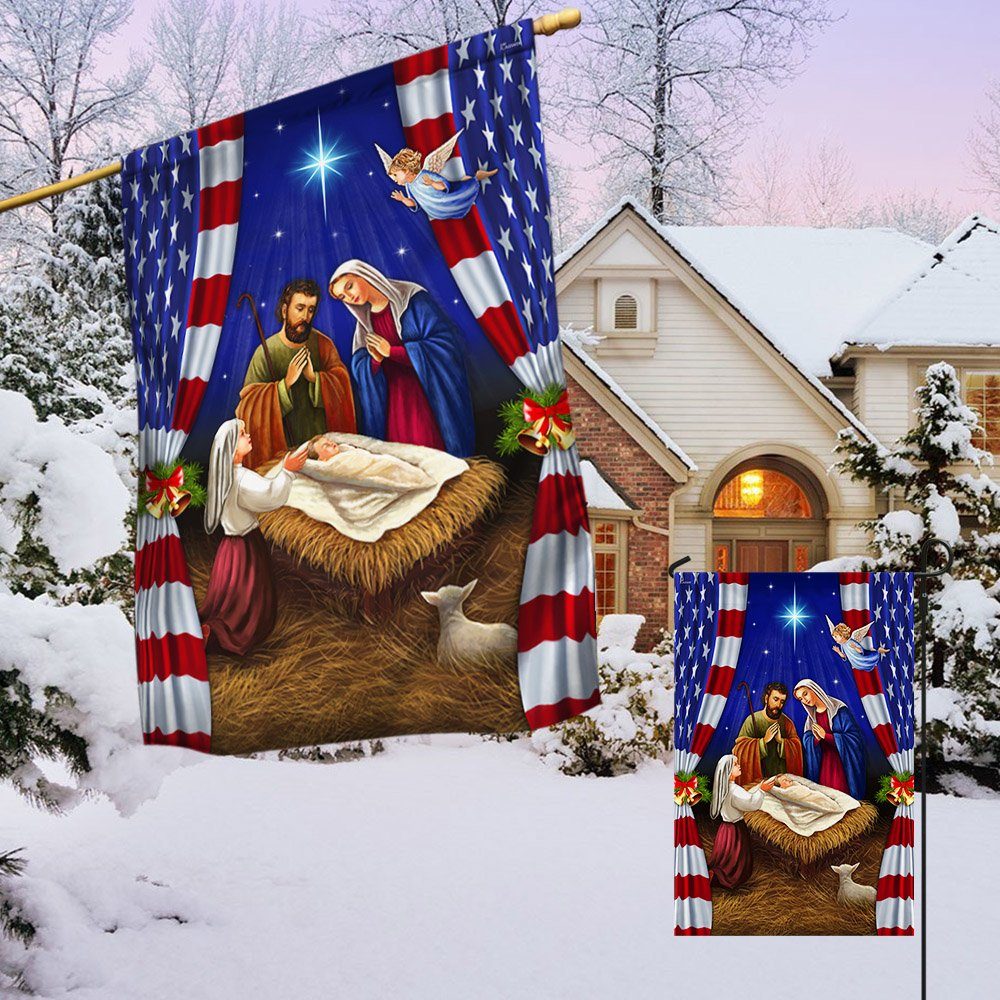 Nativity Of Jesus Flag Jesus Is Born Oh Holy Night TQN757F - Image 4