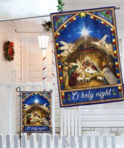 nativity scene christmas flag o holy night bnn578f 3188