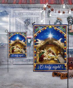 nativity scene christmas flag o holy night bnn578f 5511