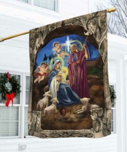 Nativity Scene Christmas Flag QNN646F