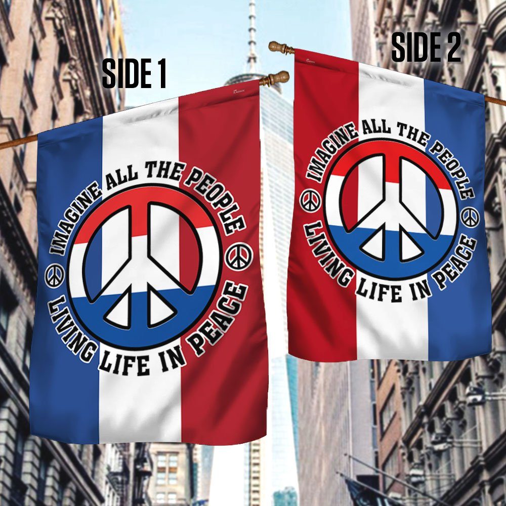 Netherland Hippie Flag Imagine All The People Living Life In Peace BNN243F - Image 3