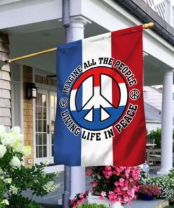 Netherland Hippie Flag Imagine All The People Living Life In Peace BNN243F