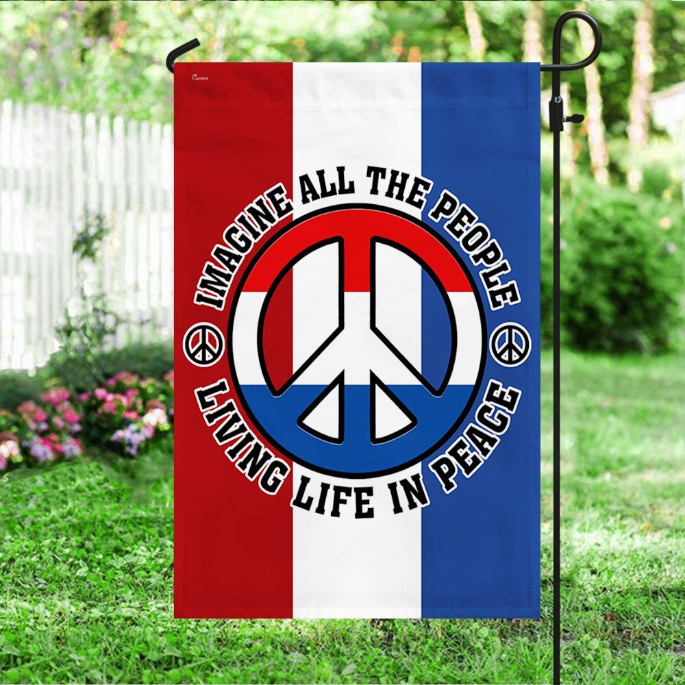 Netherland Hippie Flag Imagine All The People Living Life In Peace BNN243F - Image 4