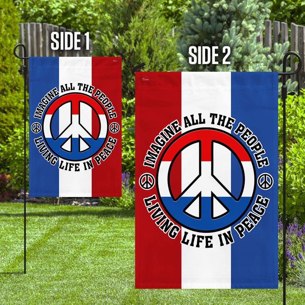 Netherland Hippie Flag Imagine All The People Living Life In Peace BNN243F - Image 6