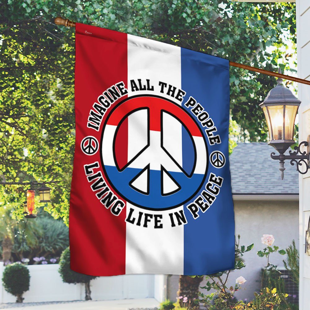 Netherland Hippie Flag Imagine All The People Living Life In Peace BNN243F - Image 2
