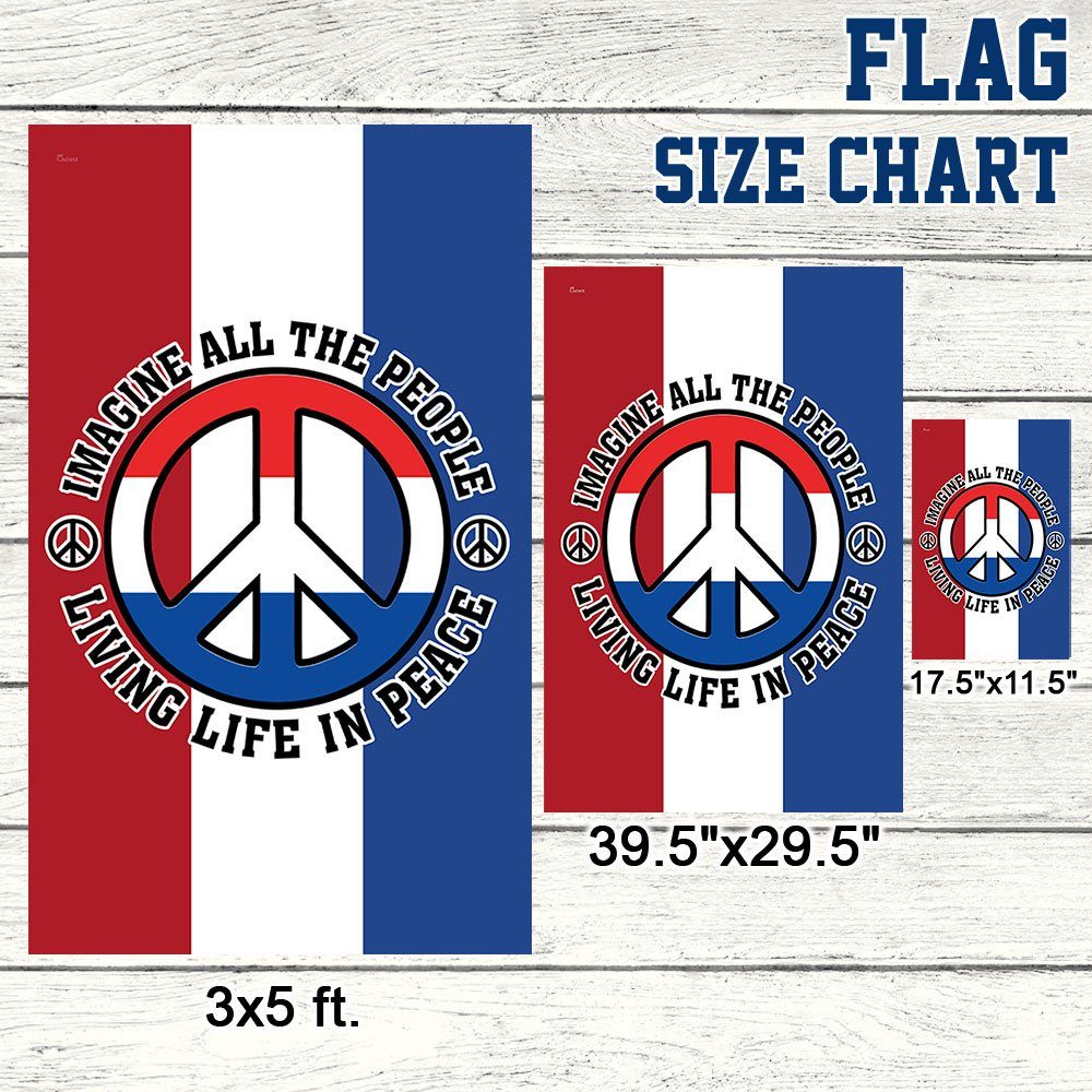 Netherland Hippie Flag Imagine All The People Living Life In Peace BNN243F - Image 7