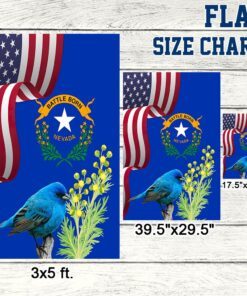 nevada state mtn.bluebird and sagebrush flag mln1141fv31 7364