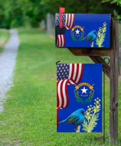 Nevada State Mtn.Bluebird and Sagebrush Garden Flag & Mailbox Cover MLN1141MFv31