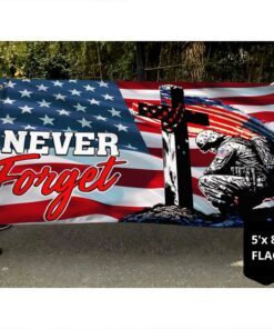 never forget, memorial veteran flag tpt590gf 3608