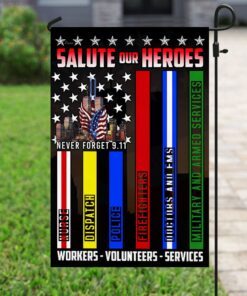 never forget 9.11 salute our heroes workers volunteers services flag lha1586f 1166