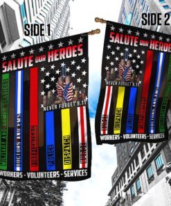 never forget 9.11 salute our heroes workers volunteers services flag lha1586f 1356