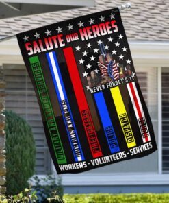 never forget 9.11 salute our heroes workers volunteers services flag lha1586f 2994