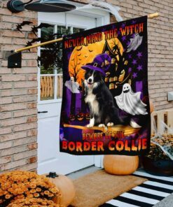 Never Mind The Witch Beware Of The Border Collie Flag