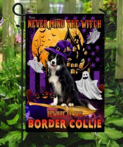 never mind the witch beware of the border collie flag 2964