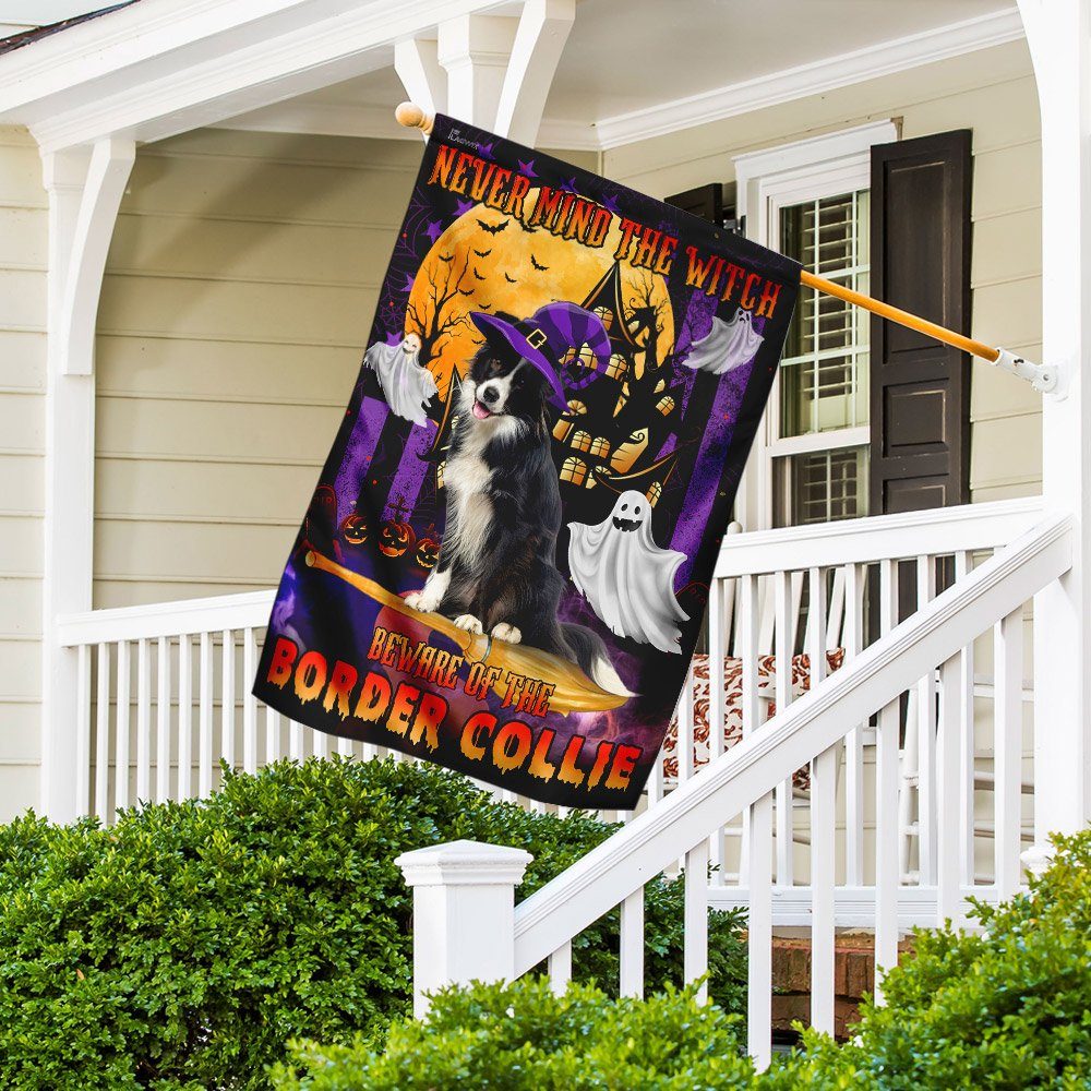 Never Mind The Witch Beware Of The Border Collie Flag - Image 3