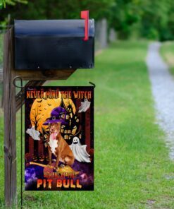 never mind the witch beware of the pit bull flag 1708