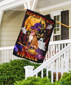 never mind the witch beware of the pit bull flag 4865