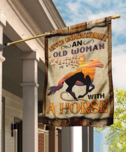 Never Underestimate An Old Woman With A Horse Flag