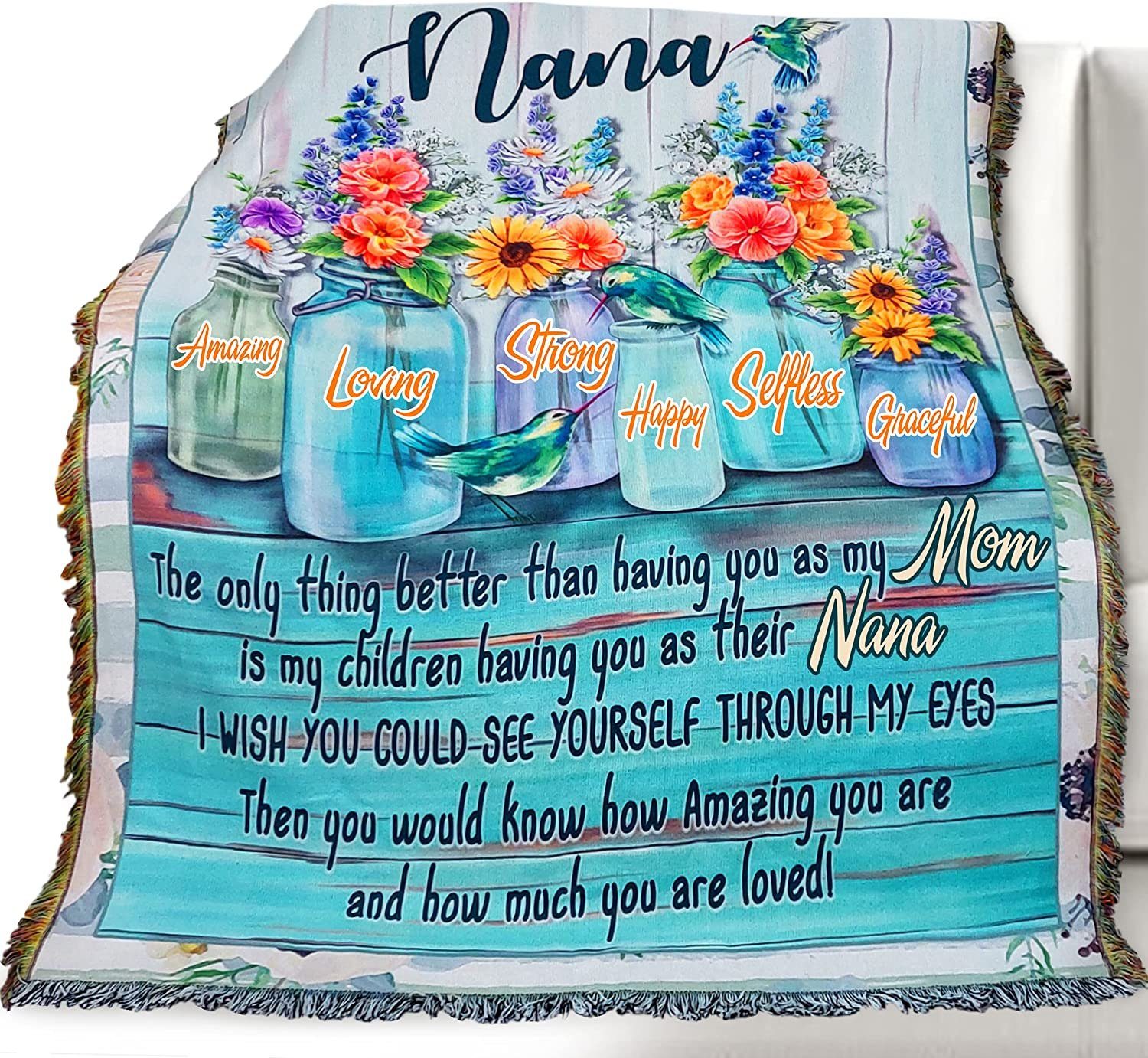 New Grandma Gifts First Time - Mom & Nana Gifts, Grandma Gifts - Mother Woven Throw Blanket