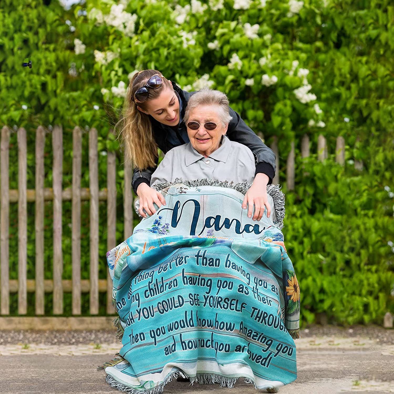 New Grandma Gifts First Time - Mom & Nana Gifts, Grandma Gifts - Mother Woven Throw Blanket - Image 5