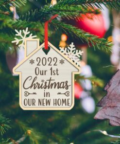 new home christmas ornament, our first home christmas, new home gifts for home owner, christmas ornament, housewarming gift mln585o 4154