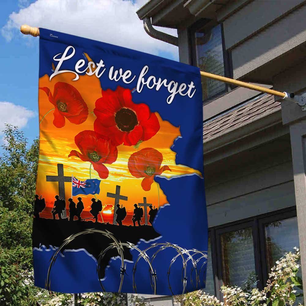 New Zealand Poppy Anzac Day Flag Lest We Forget DBD3403F - Image 2
