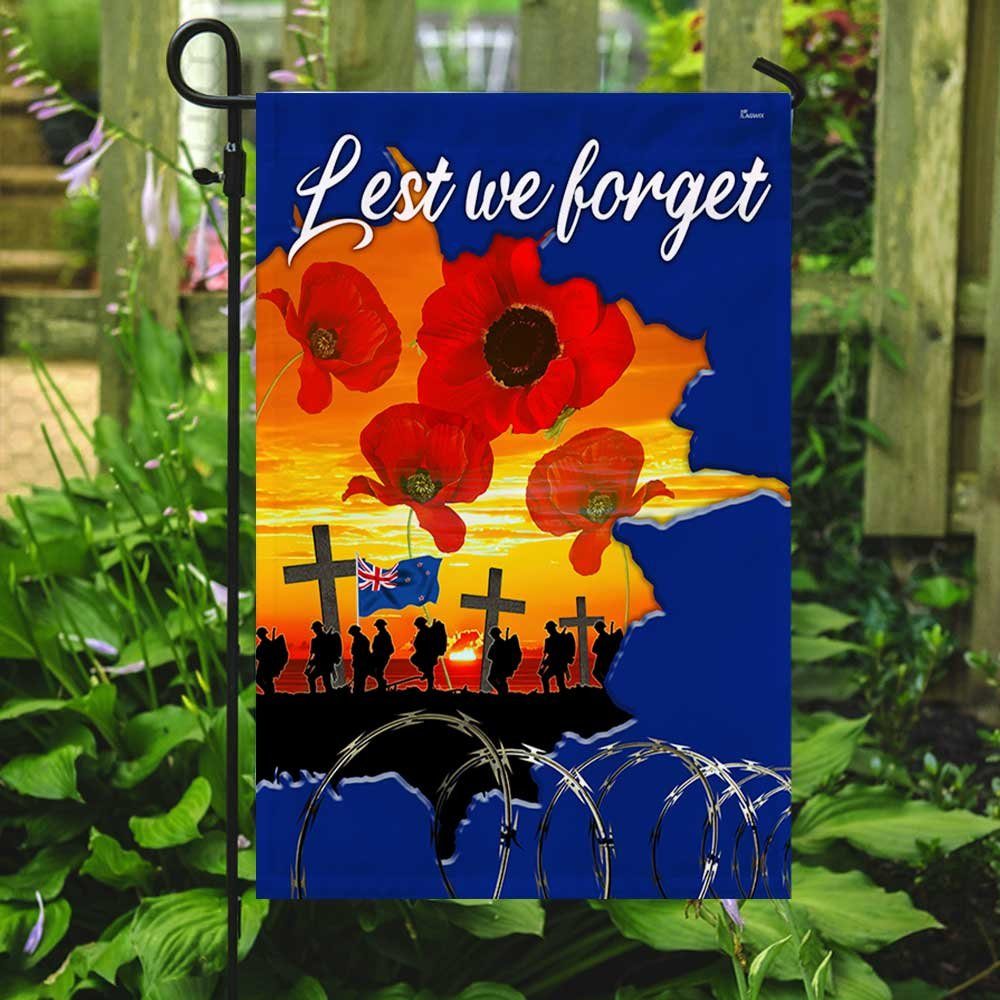New Zealand Poppy Anzac Day Flag Lest We Forget DBD3403F - Image 5