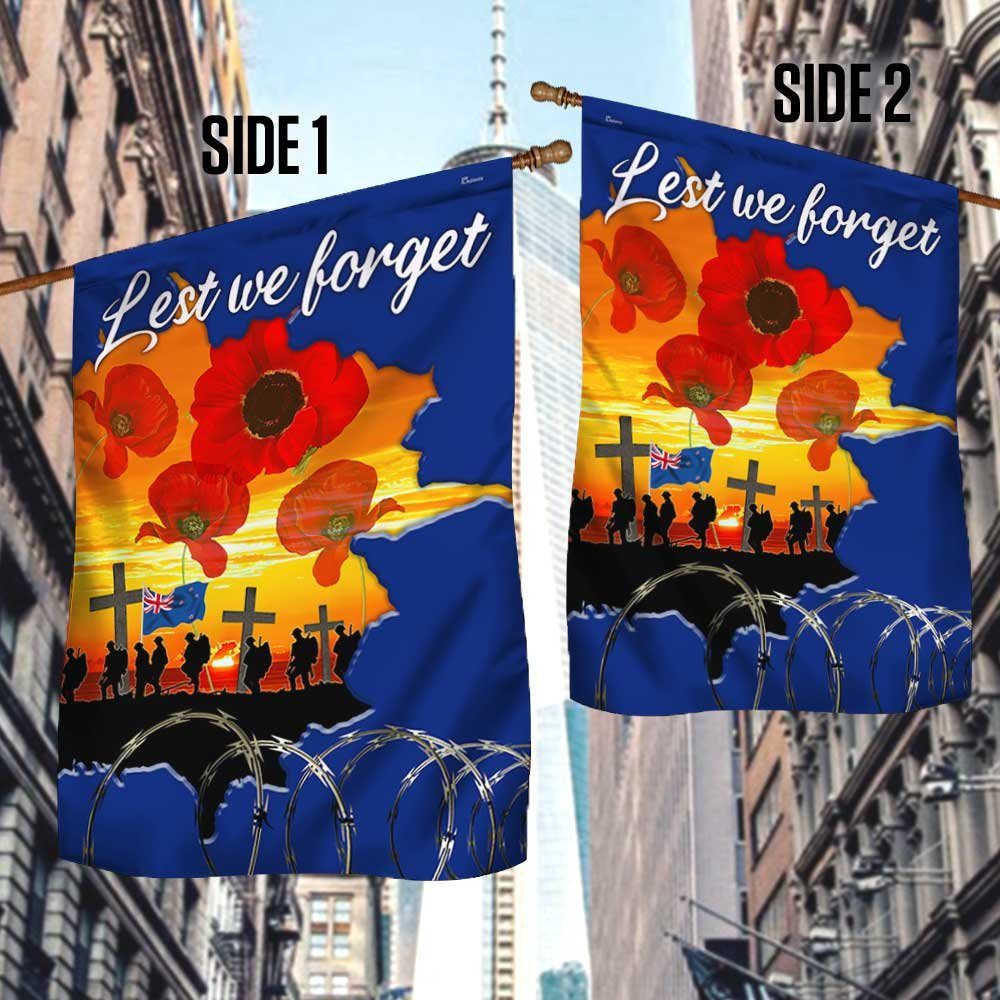 New Zealand Poppy Anzac Day Flag Lest We Forget DBD3403F - Image 3