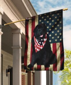 Newfoundland Dog American Flag